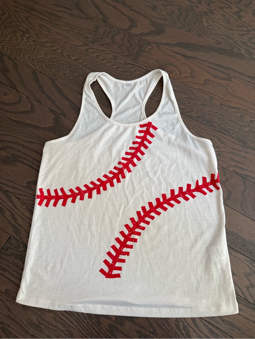 Woman’s baseball tank top white red stitching size medium Summer